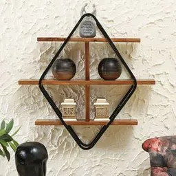 woodenmood Brown Solid Wood Wall Shelf-picture-29