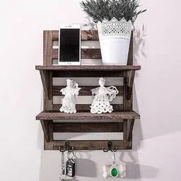 woodenmood Brown Solid Wood Wall Shelf-picture-41