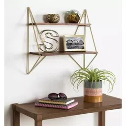 woodenmood Brown Solid Wood Wall Shelf-picture-32