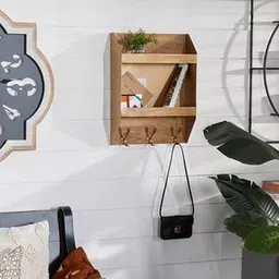 woodenmood Brown Solid Wood Wall Shelf-picture-44