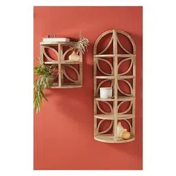 woodenmood Brown Solid Wood Wall Shelf-picture-36