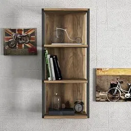 woodenmood Brown Solid Wood Wall Shelf-picture-33