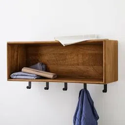 woodenmood Brown Solid Wood Wall Shelf-picture-36