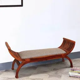 woodenmood Rhodes Solid Wood Bench in Honey Oak Brown Finish-picture-24