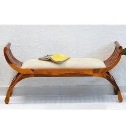 woodenmood Striado Solid Wood Bench in Honey Oak Brown Finish-picture-0