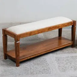 woodenmood Eddings Solid Wood Bench in Honey Oak Brown Finish-picture-7