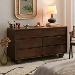 woodenmood Mahe Solid Wood Chest of 6 Drawers in Matte Finish-picture-41