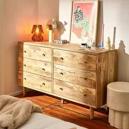 woodenmood Rowling Solid Wood Chest of 6 Drawers in Matte Finish-picture-48