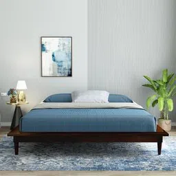woodenmood Hatice Solid Wood King Size Bed in Walnut Finish-picture-46