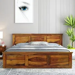 woodenmood Stainfield Solid Wood Queen Size Box Storage Bed in Honey Oak Finish-picture-24