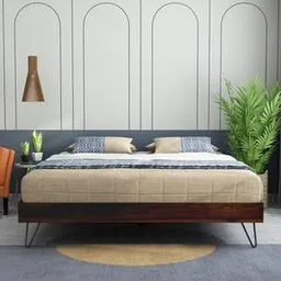 woodenmood Aurelio Solid Wood King Size Box Storage Bed in Walnut Finish-picture-35