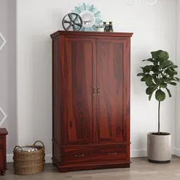 woodenmood Dyson Solid Wood Door Wardrobe in Mahogany Finish-picture-37
