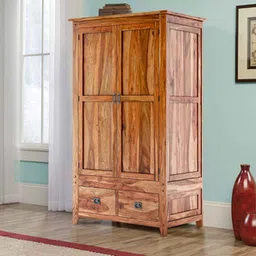 woodenmood Alaca Solid Wood Door Wardrobe in Light Honey Finish-picture-35