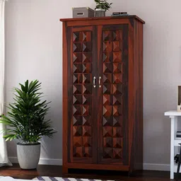 woodenmood Asher Solid Wood Door Wardrobe in Provincial Teak Finish-picture-34
