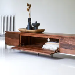 woodenmood Rubaan Solid Wood TV Unit in Honey Oak Finish-picture-4