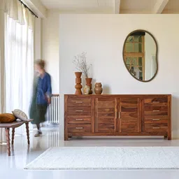 woodenmood Rossen Solid Wood Chest of Drawers in Provincial Teak Finish-picture-40