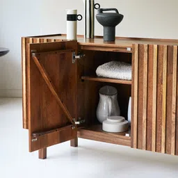 woodenmood Sarge Solid Wood Sideboard in Rustic Teak Finish-picture-2