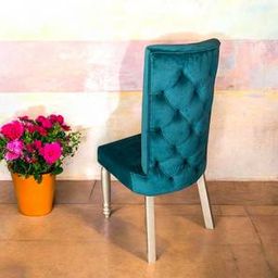 ikiriya Oliver Solid Wood Dining Chair set of 1 in Silver Finish-picture-5