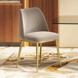 urban ladder Olivia Accent Chair in Cloudy Beige Velvet Antique Brass Colour-picture-30