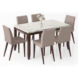 urban ladder Matteo Engineered Wood 6 Seater Dining Table With Set Of Persica Dining Chairs In Dark Walnut Finish-picture-46