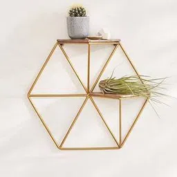 woodenmood Golden Solid Wood Wall Shelf-picture-42
