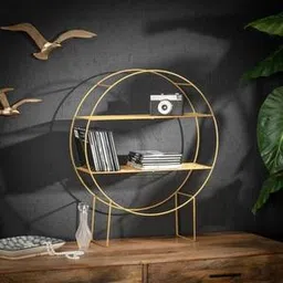 woodenmood Gold Metal Wall Shelf-picture-34