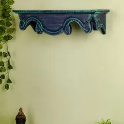 disoo fashions Seabrook Blue Solid Wood Wall Shelf-picture-48