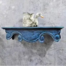 disoo fashions Shirl Blue Solid Wood Wall Shelf-picture-41