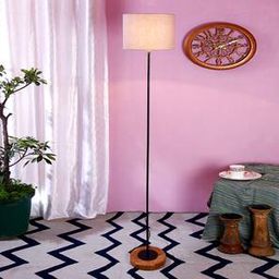 devansh Emme Grey Cotton Shade Floor Lamp-picture-21