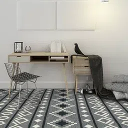 saraswati global Grey Abstract Hand Woven Wool Carpet-picture-37