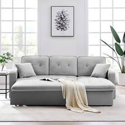 home lifestylez Universe 3 Seater Pull Out Sofa cum Bed In Grey Colour-picture-20