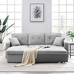 home lifestylez Universe 3 Seater Pull Out Sofa cum Bed In Grey Colour-picture-4