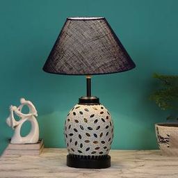 devansh Rosemary Blue Jute Glass Table Lamp With Iron Base-picture-29