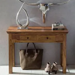 woodenmood Bartram Solid Wood Console Table in Honey Oak Finish-picture-24