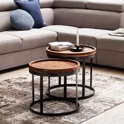 woodenmood Birxton Solid Wood Side Table in Honey Oak And Black Finish-picture-20