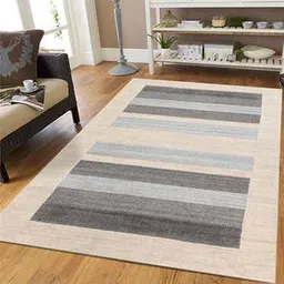 saraswati global Ivory Stripes Hand Woven Wool Carpet-picture-22