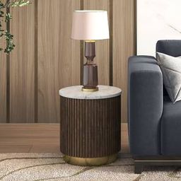 urban ladder Aurora Solid Wood Side Table in Java Walnut Finish-picture-0