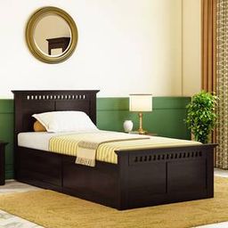 urban ladder Fidora Solid Wood Single Size Box Storage Bed in Mahogany Finish-picture-38