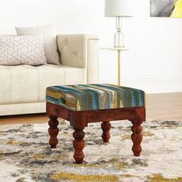 globally indian Zoya Turning Solid Wood Square Ottoman-picture-20