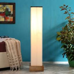 devansh Cher White Cotton Shade Floor Lamp-picture-7