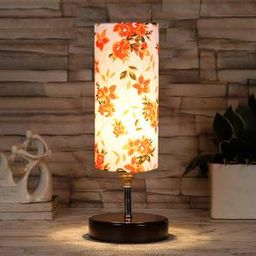 devansh Koba Multicolor Cotton Table Lamp With Brown Wood Base-picture-29