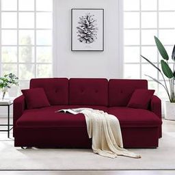 home lifestylez Universe 3 Seater Pull Out Sofa cum Bed In Maroon Colour-picture-21
