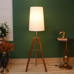 pristine interiors Alvyn White Cotton Shade Floor Lamp-picture-15