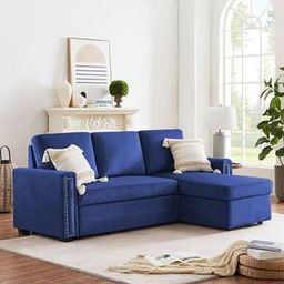 home lifestylez Solace 3 Seater Pull Out Sofa cum Bed In Blue Colour-picture-43