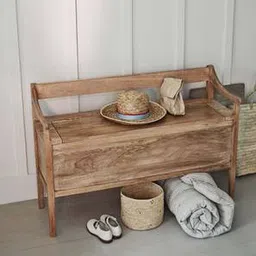 woodenmood Meridian Solid Wood Bench in Natural Natural Finish-picture-1