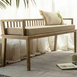 woodenmood Mustang Solid Wood Bench in Natural Natural Finish-picture-25