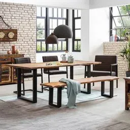woodenmood Dickens Solid Wood Bench in Natural Natural Finish-picture-3