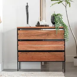 orange tree Yoho Solid Wood Chest of 3 Drawers in Natural Finish-picture-44