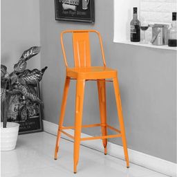 globally indian Anton Metal Bar Stool in Orange Colour-picture-30