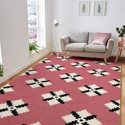 saraswati global Pink Modern Hand Woven Wool Carpet-picture-29